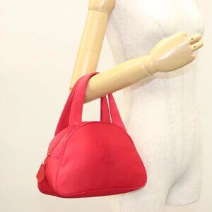 SAINT LAURENT Hand Bag Nylon Red Auth